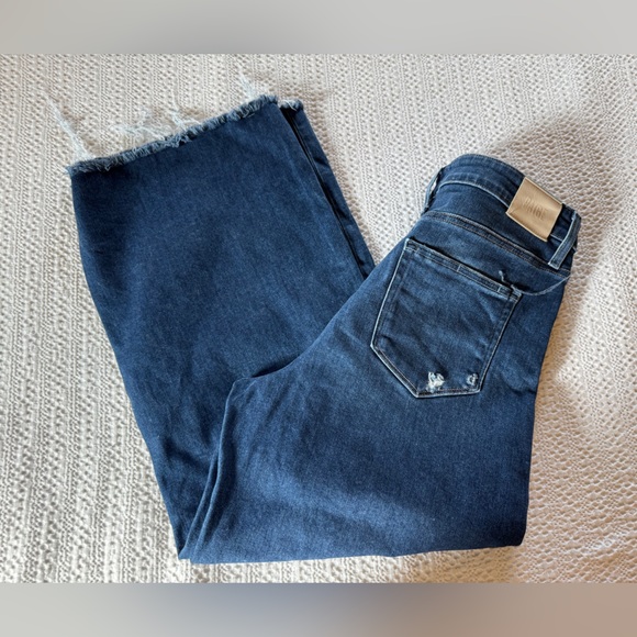 Paige anessa jeans crop wide leg raw hem size 32 - Picture 4 of 6
